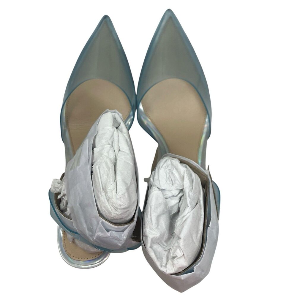 Aldo Disney Glass Slipper Heels Womens 8.5 Blue Clear Cinderella Strap Pump - Picture 16 of 16